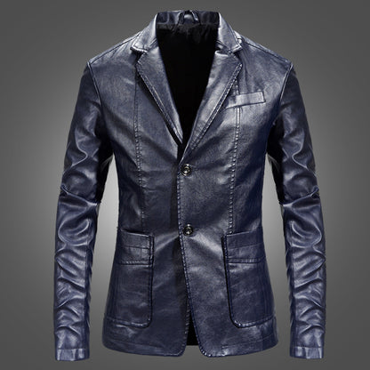 Meta Digital Store Slim Handsome Spring Leather Jacket Small Suit Men