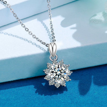 Meta Digital Store Moissanite Sun Flower Ketting 925 Sterling Silwer