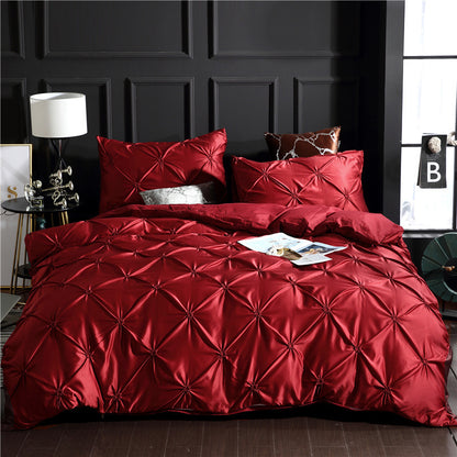 Meta Digital Store Bed Sheet Three-piece Solid Color Bed Sheet Duvet Cover