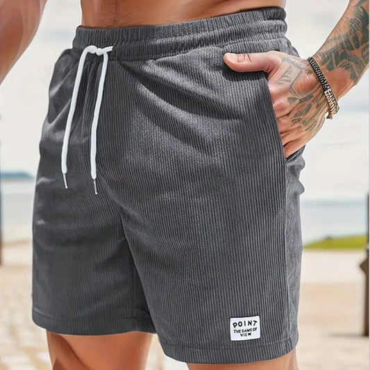 Lace-up Sports Corduroy Simple Men's Shorts