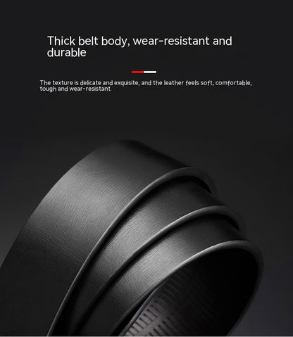 Meta  Digital Store  Men's Inner Wear Toothless Automatic Buckle Belt Business Casual All-match Trendy Two-layer Cowhide