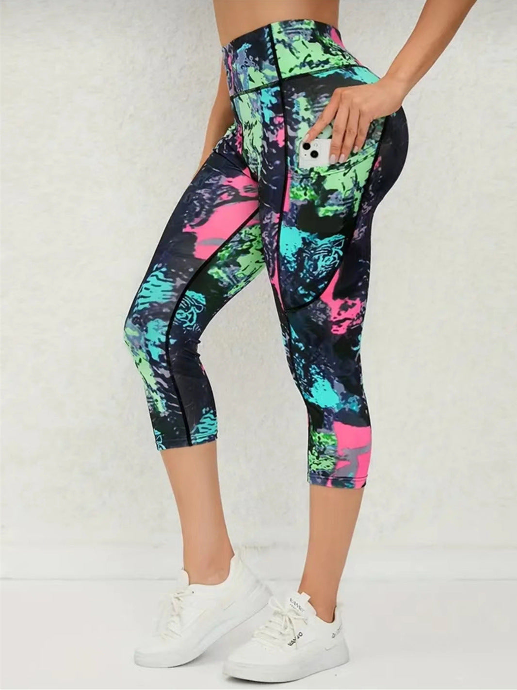Trousers Belly Contracting Hip Lifting Yoga Fitness Exercise Nude Feel Tight Leggings Printing