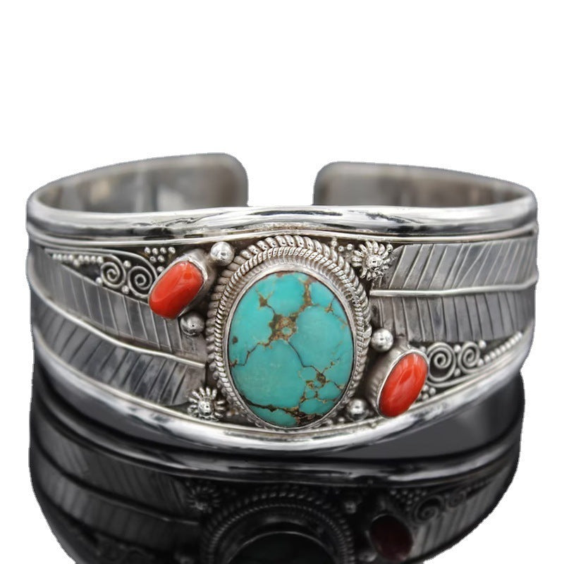 Fashion Jewelry Bohemian Style Turquoise Vintage Pattern Bracelet