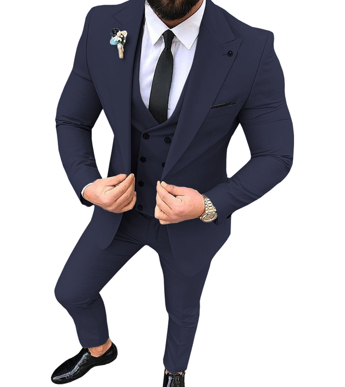 Meta Mans Suit Kraag Slim Fit Sakepak