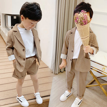 Meta Store Boys Clothing new Korean children's clothing men and women children suit suit casual two-piece tide handsome cute wind