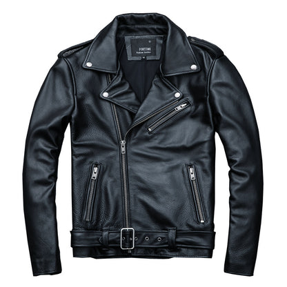 Meta Digital Store Pure Cowhide Biker's Leather Jacket