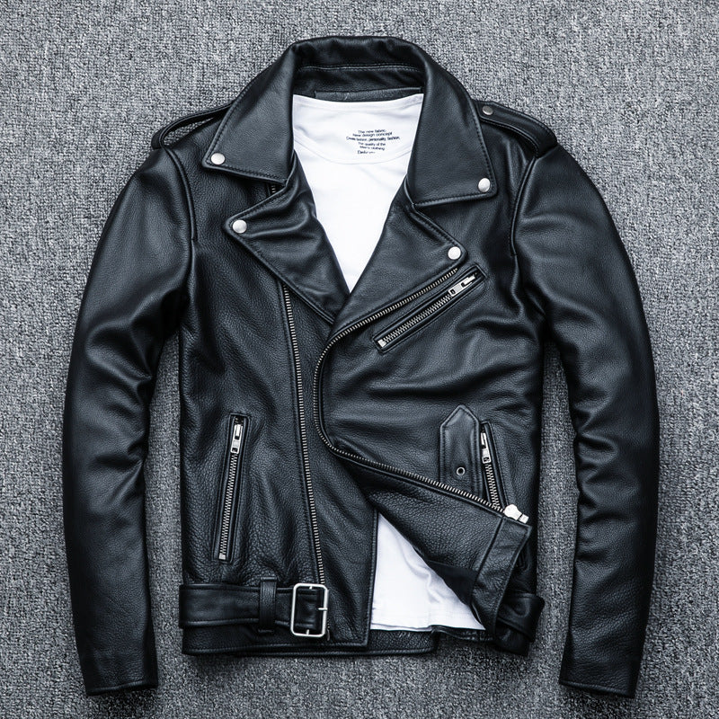 Meta Digital Store Pure Cowhide Biker's Leather Jacket