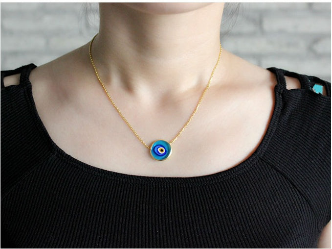 Meta  Digital Store  Women's 925  Sterling Silver Blue Eye Necklace