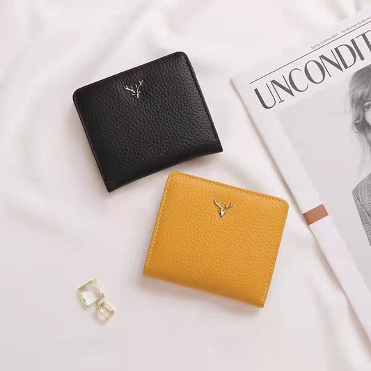 Women's Ultra-thin Foldable Cowhide Mini Wallet