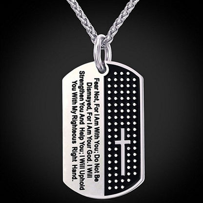 Stainless Steel Chain Black Bible Christian Jewelry