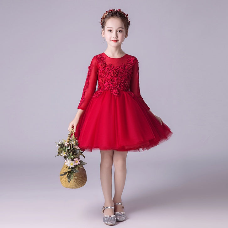 Meta Store Girls Clothes Girls'Piano Postumes, Flower Girl Evening Dresses, Wedding Dresses, Princess Dresses, Catwalks, Children's Little Hosts, Fluffy Gauze Skirts, Summer