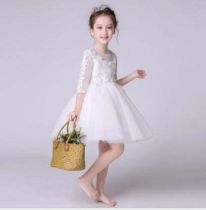 Meta Store Girls Clothes Girls'Piano Postumes, Flower Girl Evening Dresses, Wedding Dresses, Princess Dresses, Catwalks, Children's Little Hosts, Fluffy Gauze Skirts, Summer