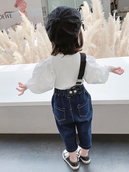 Meta Digital Store Girls Clothes Autumn Shirt Fashion Denim Kids Two-piece Suit