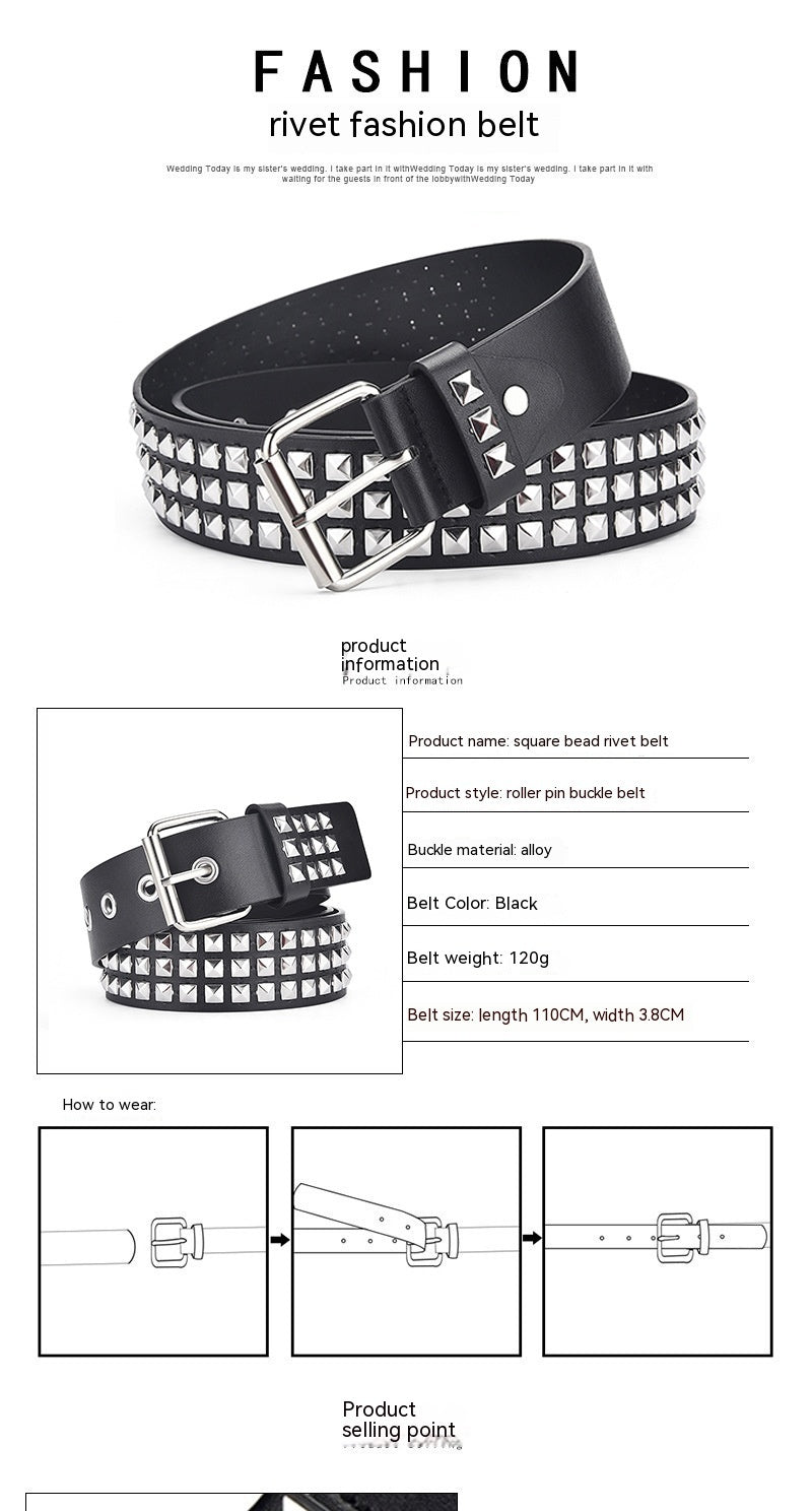 metadigitalstore.com Belt Punk Hardeware Jeans Strap