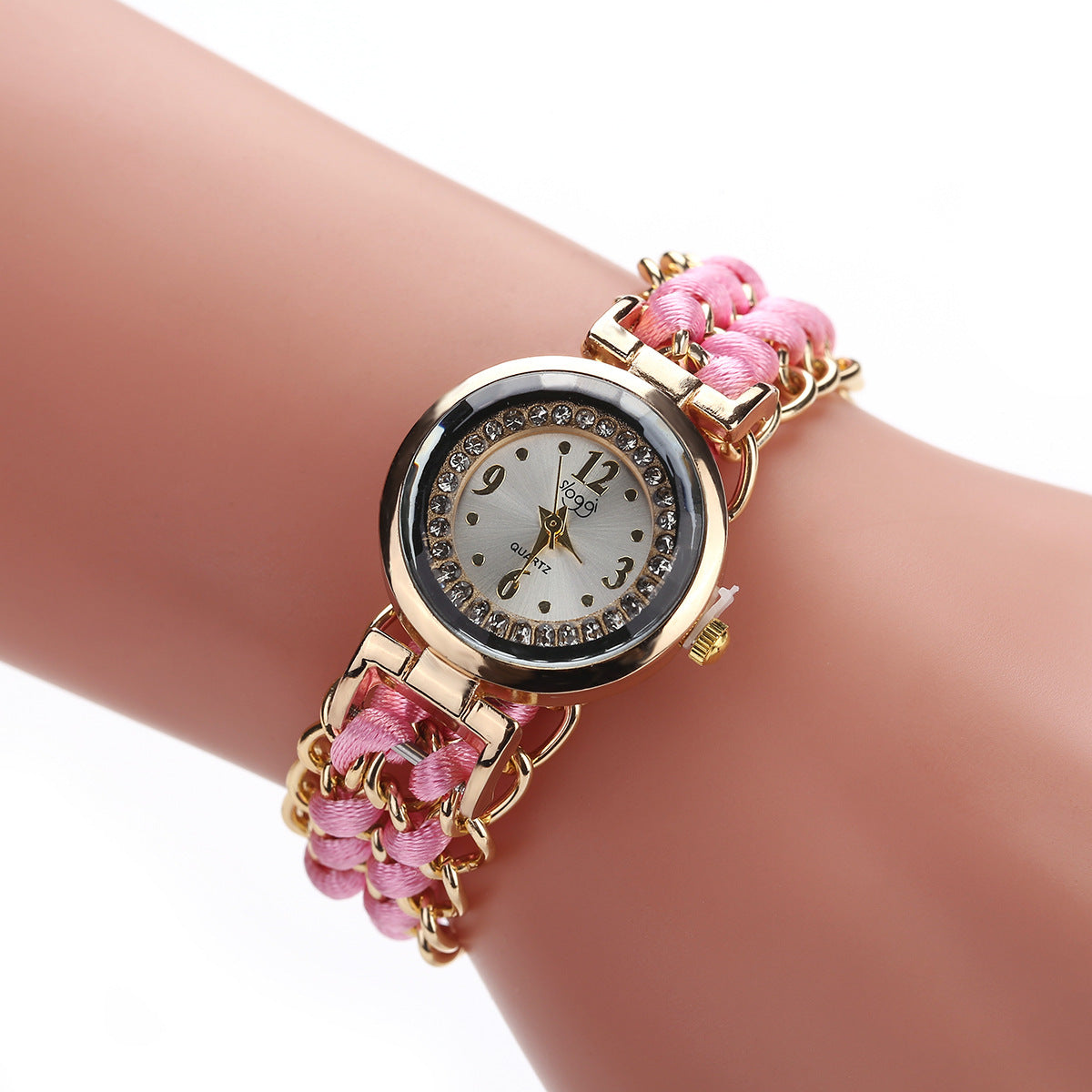 Fashion Leisure High Quality Woman Watch Women Knitting Rope Chain Winding Analog Quartz Movement Wrist Watch