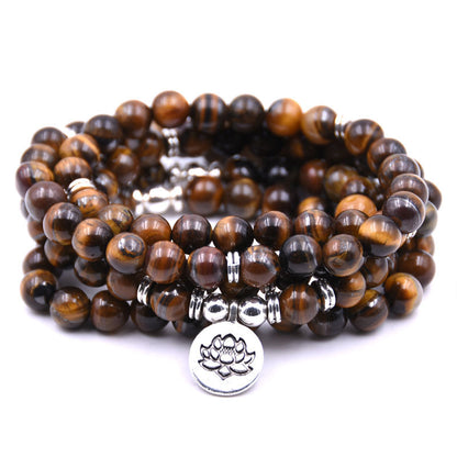 Meta Digital Store Quran silver Lotus pendant Buddha beads religion Yoga Bracelet