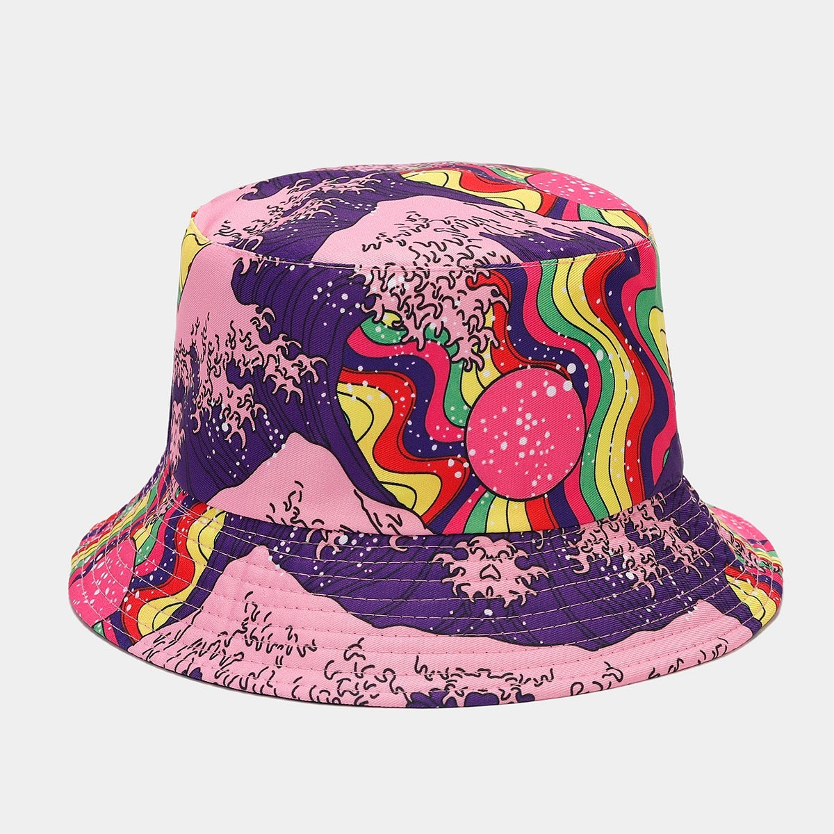 Digital  Store Graffiti  Double-sided Bucket Hat Female Party Hip Hop Bucket Hat