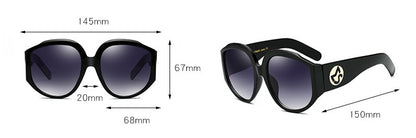 New Arrival Oversize Women Round Sun Glasses Fashion Ladies Olive Frames Glasses