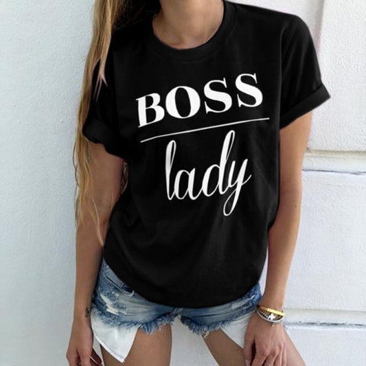 Meta  Fashion Summer  Fashion Women  Casual Letter Printed T-shirt Tops Lady Tee Printed Short Sleeve Tops