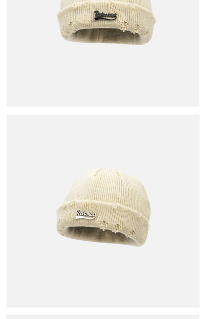 Meta  Digital Store  Ripped Metal Letter Woolen Cap