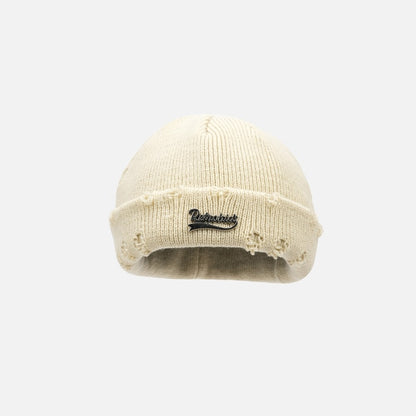 Meta  Digital Store  Ripped Metal Letter Woolen Cap