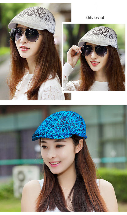 Meta  Digi Store  Lace Hard Gauze Beret Children's Casual Sun Hat