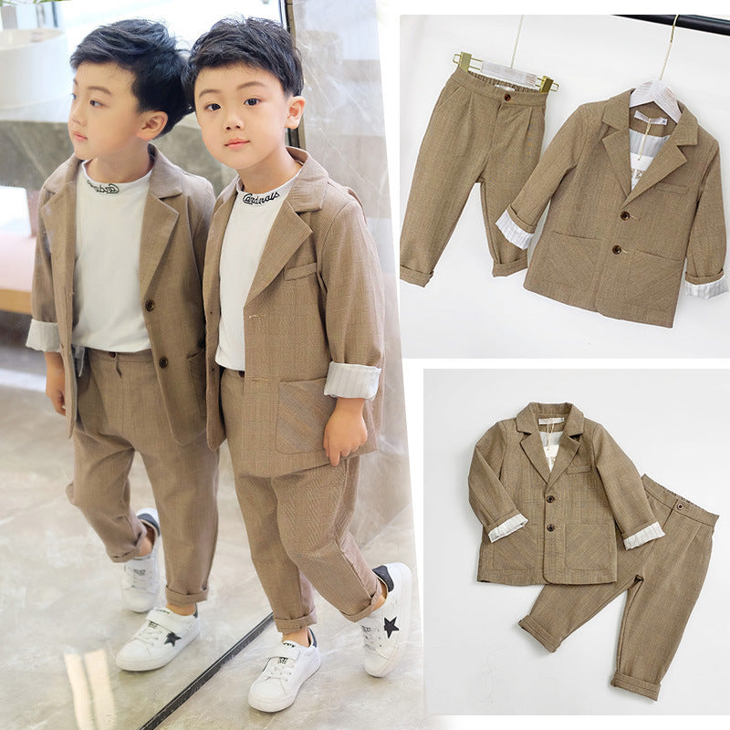 Meta Store Boys Clothing new Korean children's clothing men and women children suit suit casual two-piece tide handsome cute wind