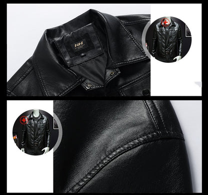 Meta Digital Store  Men's Spring And Autumn Workwear Leather Jacket