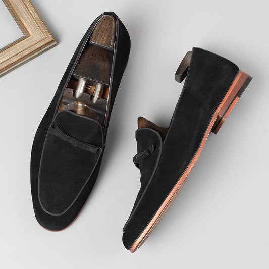 Suede Leather Business Casual Leather Shoes Slip-on Breathable British Style