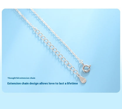 S925 Sterling Silwer 1 Karaat Geluk Halssnoer Damessleutelbeenketting