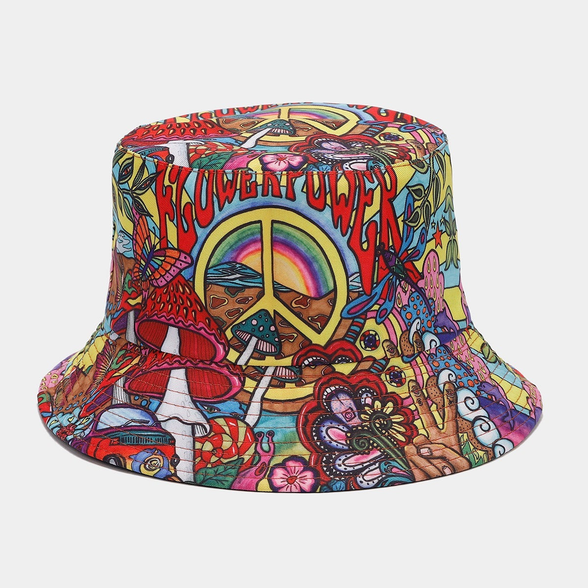 Digital  Store Graffiti  Double-sided Bucket Hat Female Party Hip Hop Bucket Hat