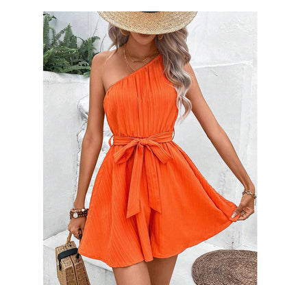 Meta  Digital Store  Shoulder Lace-up Sleeveless Jumpsuit Fashion