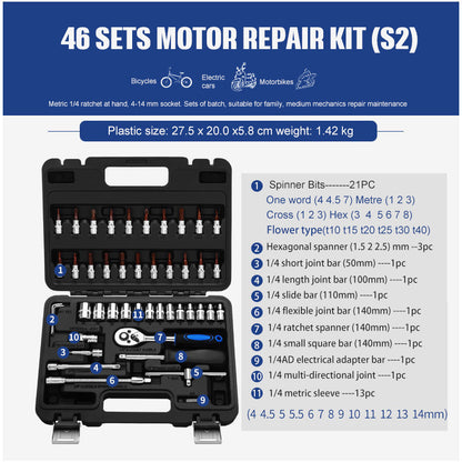 Meta Digital Store Socket Ratchet Wrench Set Repair Tools