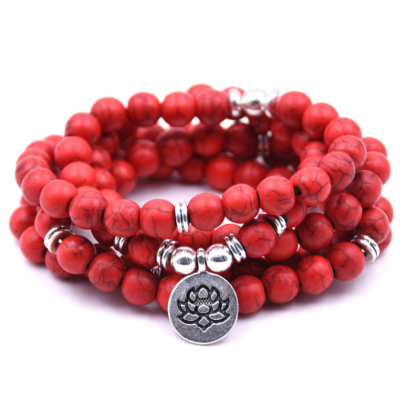 Meta Digital Store Quran silver Lotus pendant Buddha beads religion Yoga Bracelet