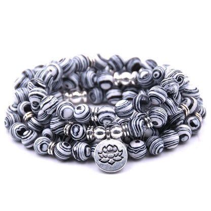 Meta Digital Store Quran silver Lotus pendant Buddha beads religion Yoga Bracelet