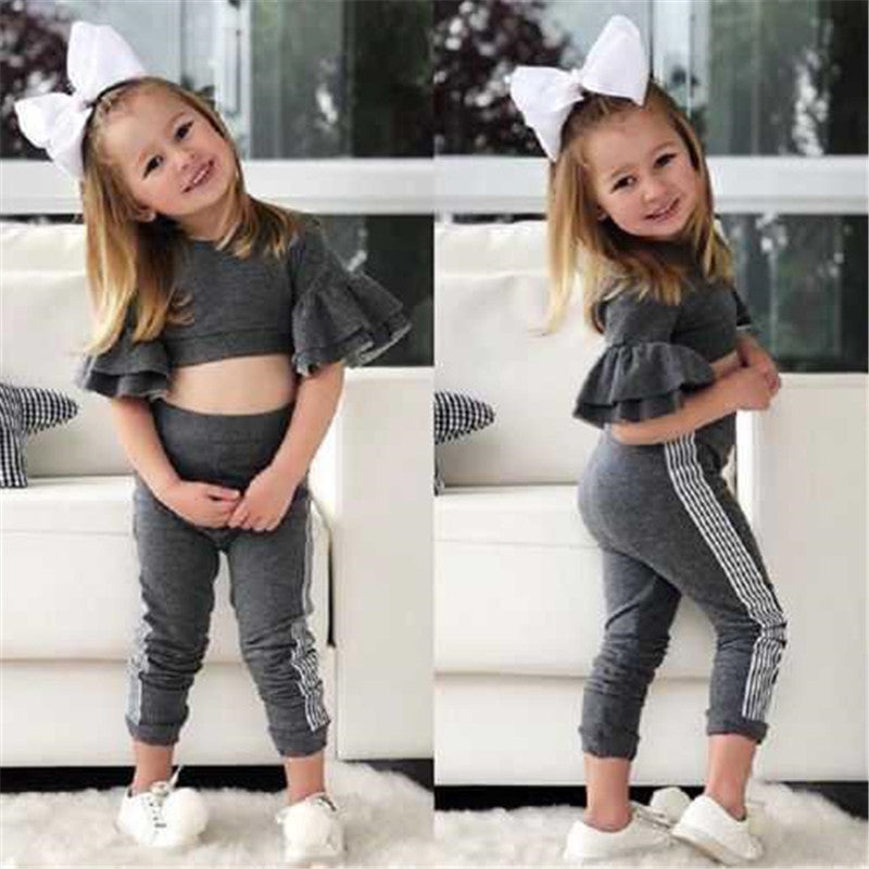 Meta Digital Store Girls Clothes Autumn Kids Baby Girls t shirt Pants Outfits girl Clothes 2P