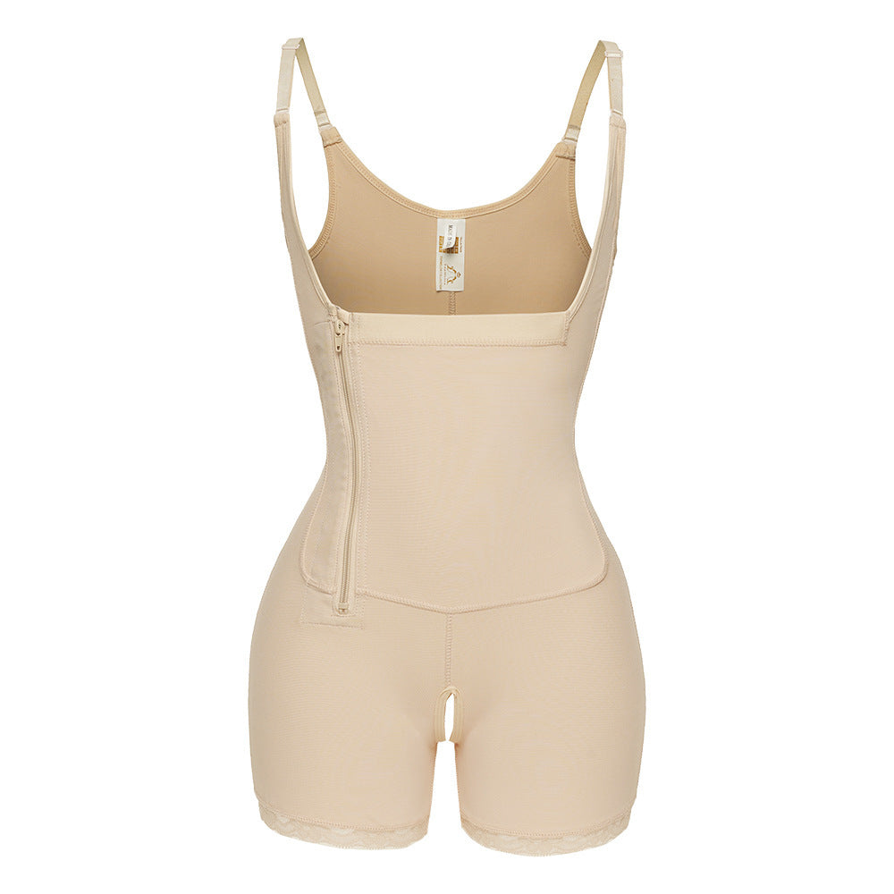 Fat Woman Side Zipper-breasted One-piece Abdomen And Hips Body Shaper