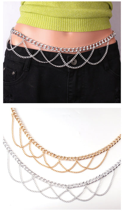 metadigitalstore.com  Hip Hop Punk Fashion Metal Chain Waist Chain