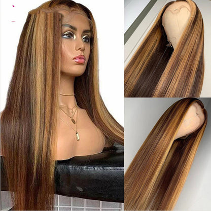 Meta Digital Store Women's Wigs Colored Medium Length Straight Hair