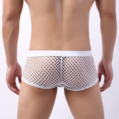 Fishnet Men's Underwear Large Mesh U Convex Transparent Cutout Shorts