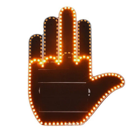 Meta Digital Store Funny New LED Illuminated Gesture Light Car Finger Light With Remote Road Rage Signs Middle Finger Gesture Light Hand Lamp