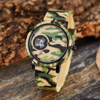 Meta Digital Store Jewelry Camouflage Watch Student Sports Double Display Fashion Silicone Strap