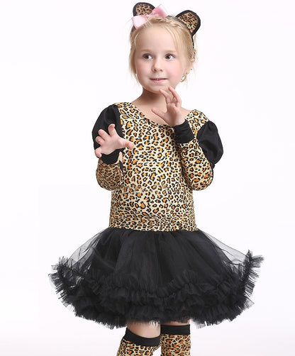 Meta Digital Store Girls Clothes Kids Halloween Leopard Cat Cosplay Costume For Girls Clothing