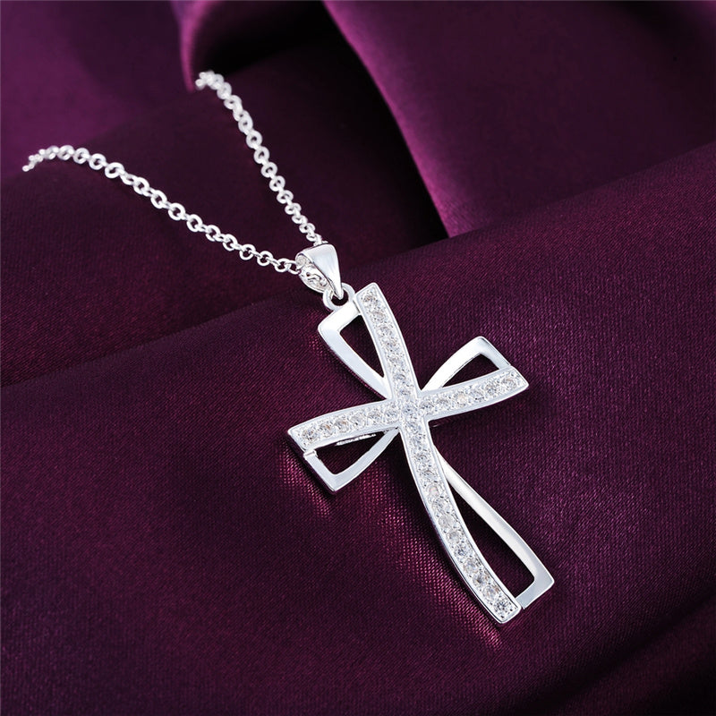 Meta  Digital Store  Silver Classic Personality Cross Pendant Necklace