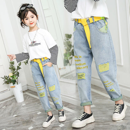 Meta Digital Store Girls Clothes Big Children Loose Children In Spring Beggar Pants