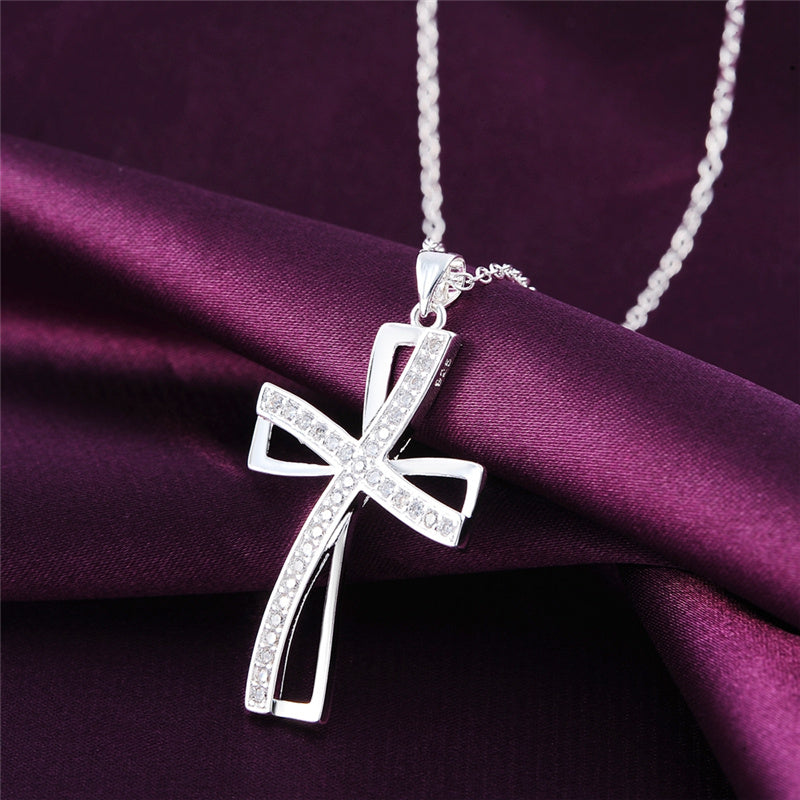 Meta Digital Store Silver Classic Personality Cross Hanger Halssnoer