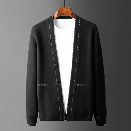 Spring And Autumn New Men's Knitted Cardigan Coat Thin