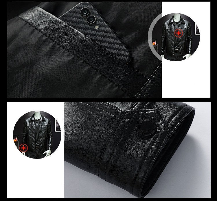 Meta Digital Store  Men's Spring And Autumn Workwear Leather Jacket