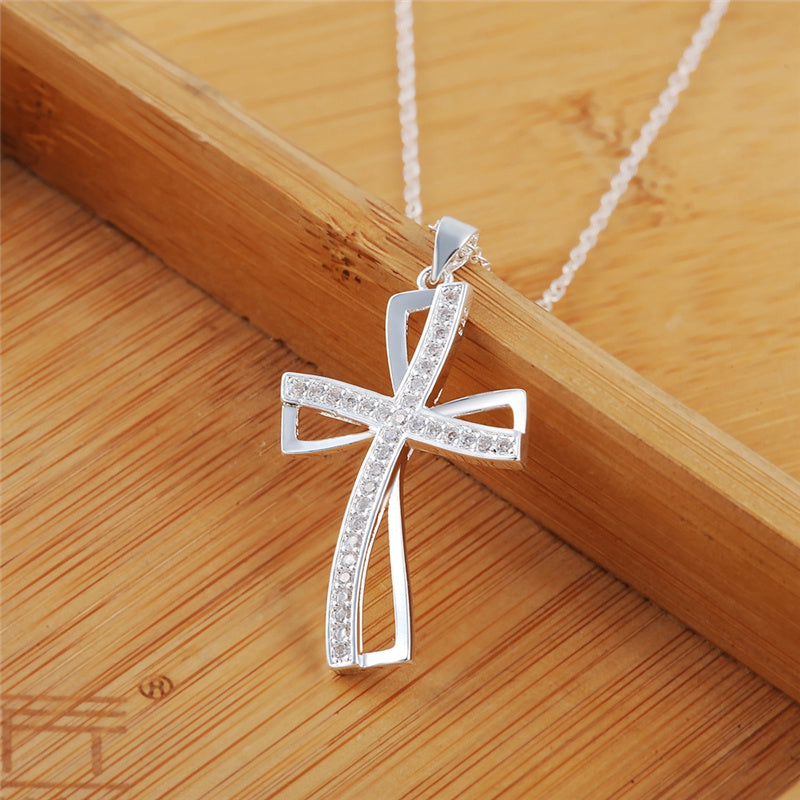 Meta Digital Store Silver Classic Personality Cross Hanger Halssnoer