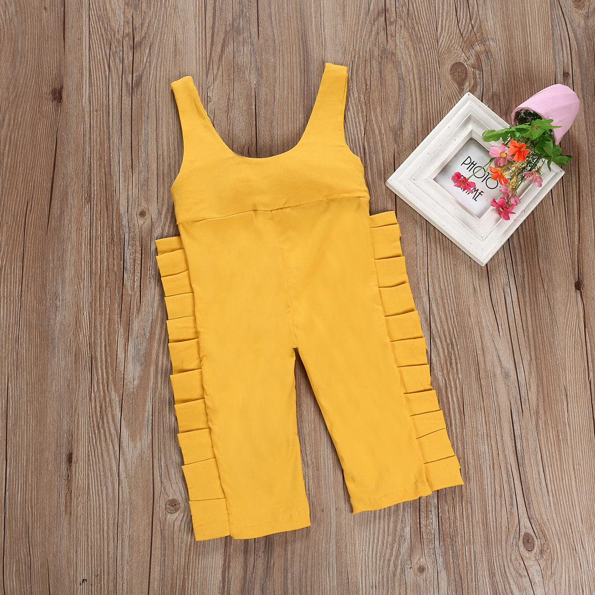 Meta Digital Store Girls Clothes Children's clothing Amazon yellow cotton overalls